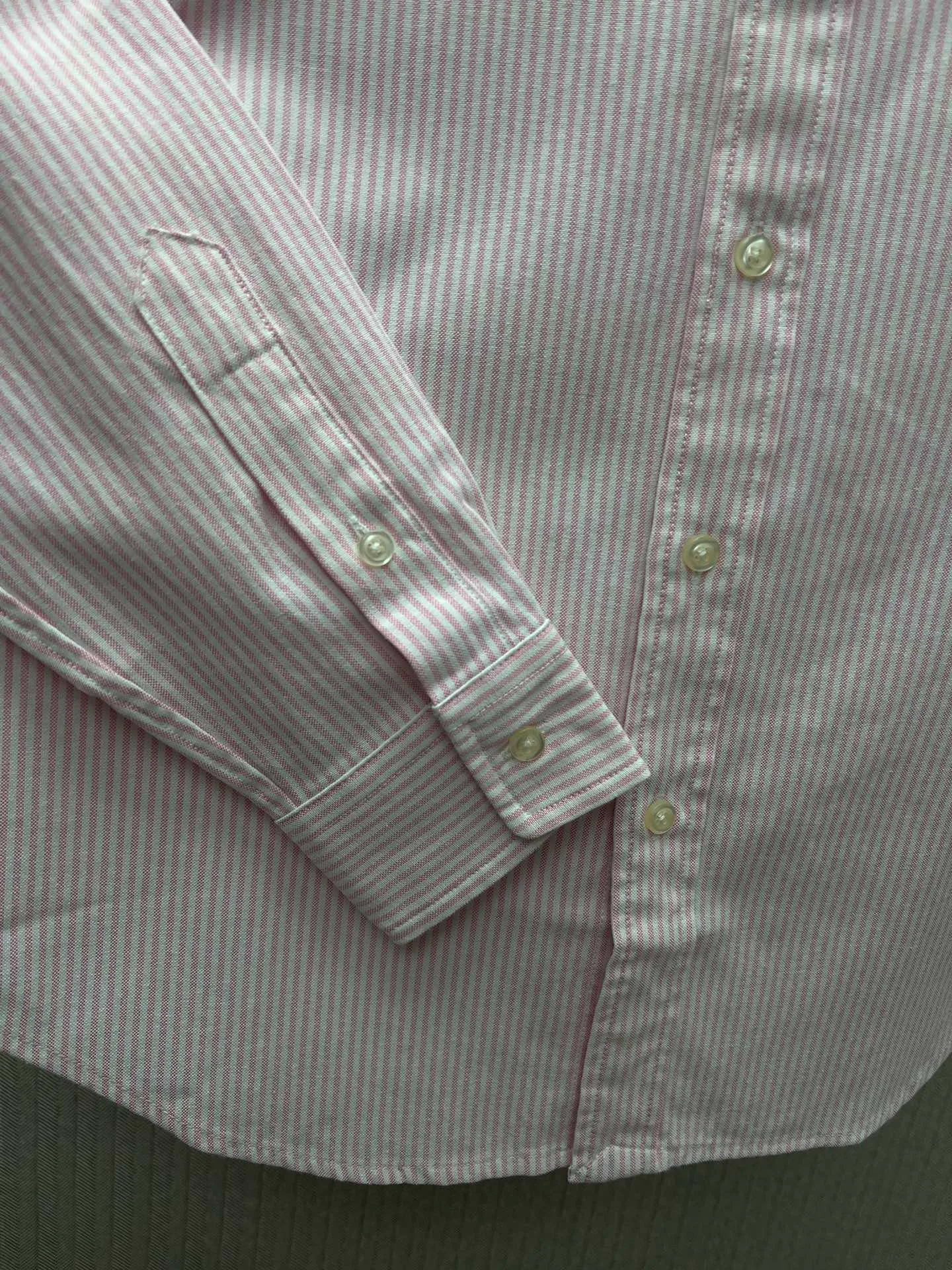 P430 Polo 25ss new logo embroidered striped square collar casual long-sleeved shirt, men's size: XS.S.M.L.XL.